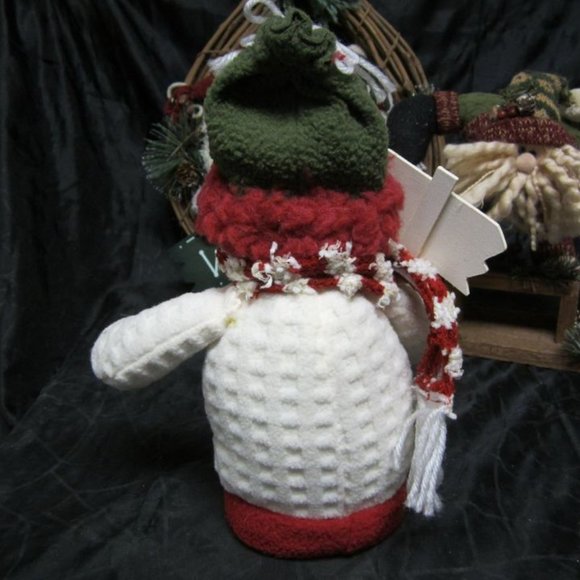 RUSTIC CHRISTMAS DECORATIONS SOME VINTAGE SANTA & SNOWMAN SET OF 5 - Picture 6 of 11